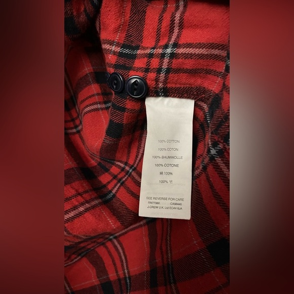 J. Crew Flannel Button Down Size 00 - Picture 7 of 8